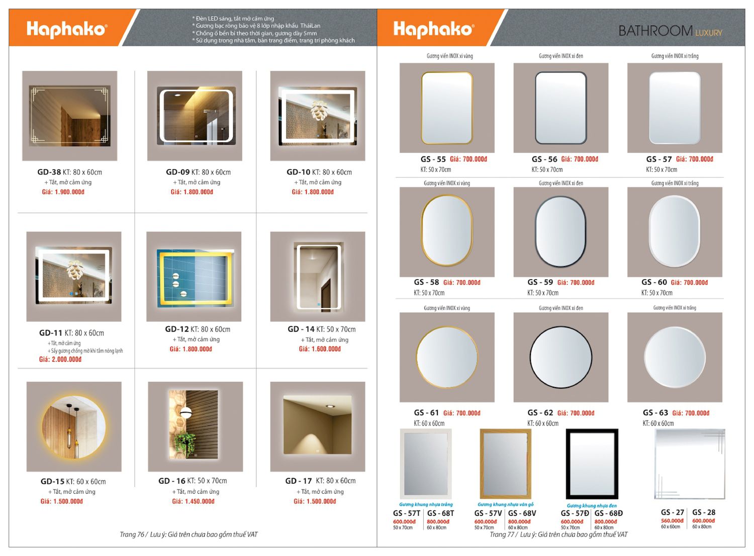 Thiết bị vệ sinh HAPHAKO Catalogue và Bảng giá mới nhất /Page 39